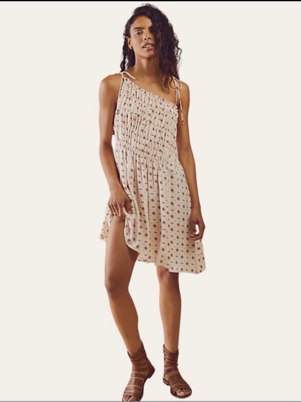 Free People Clementina Ivory Printed Mini Summer Dress Size Small
